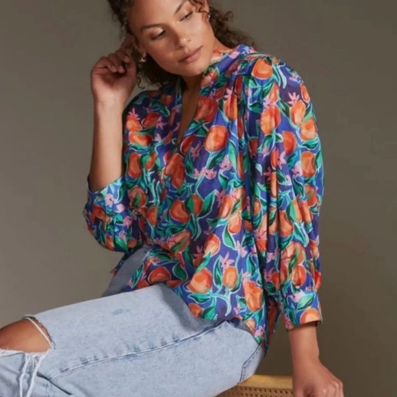 Anthropologie Tops - Anthropologie | Oranges Shirt | Size XL